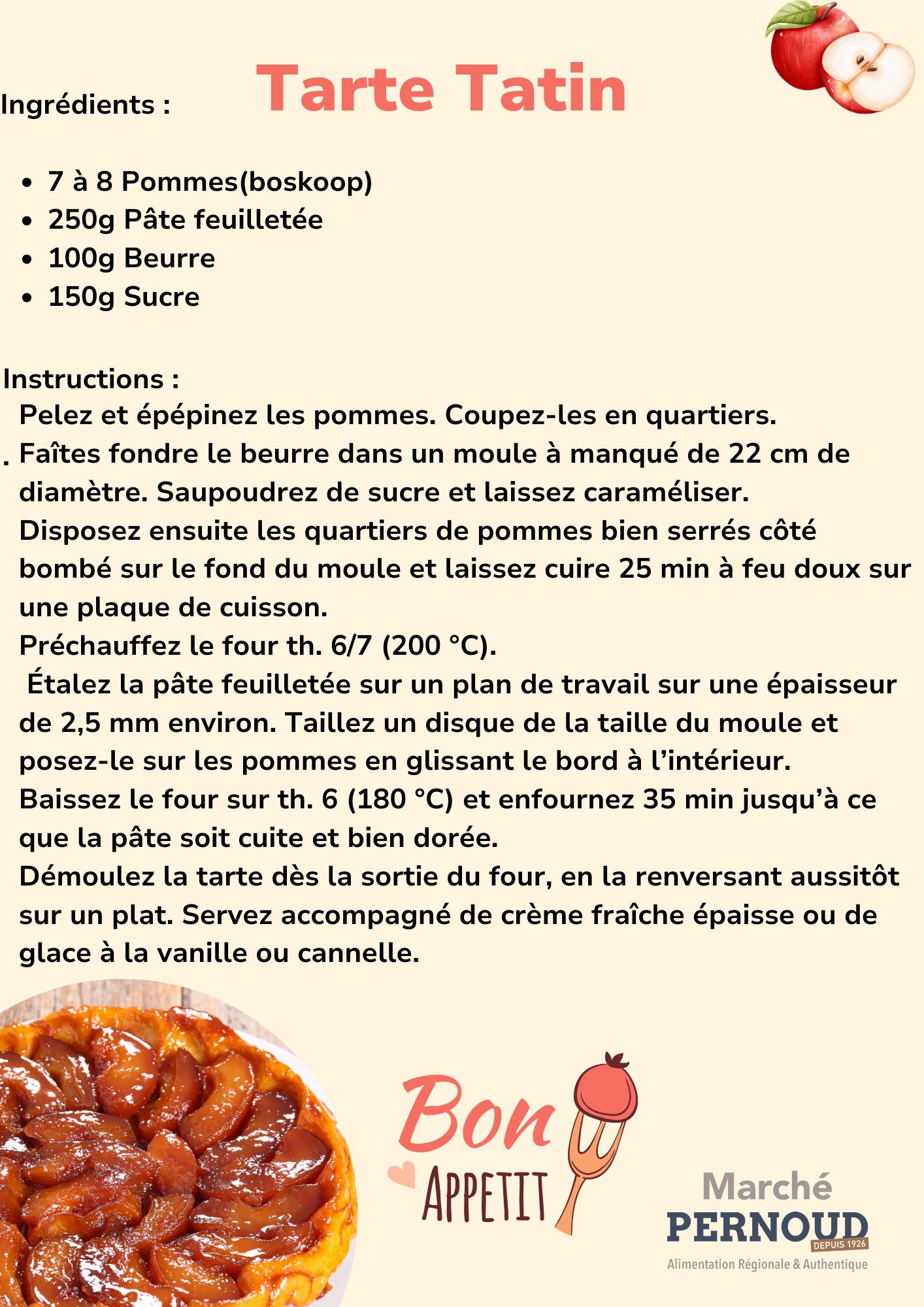 marche pernoud recette tarte tatin