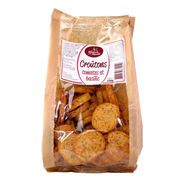 CROÛTONS TOMATE ET BASILIC 150G