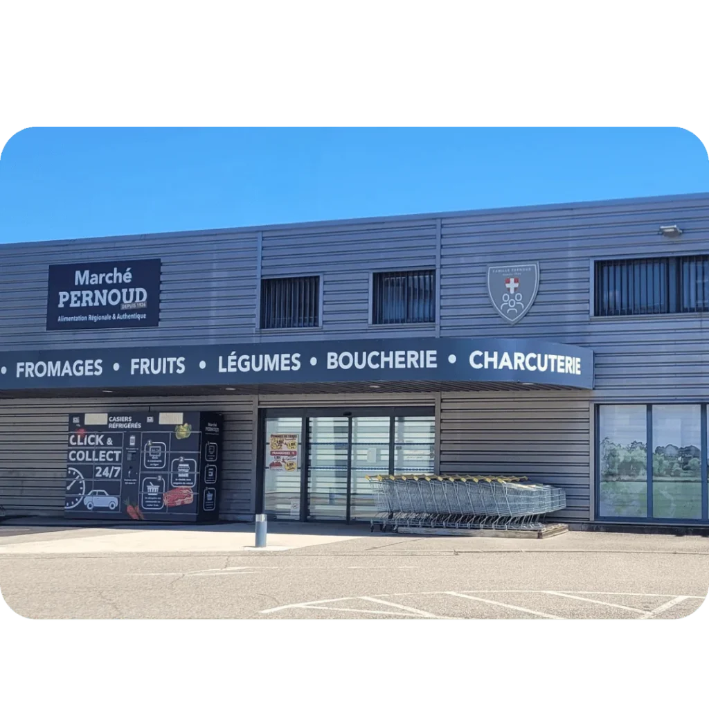 devanture du magasin local Marché Pernoud à Chêne-en-Semine