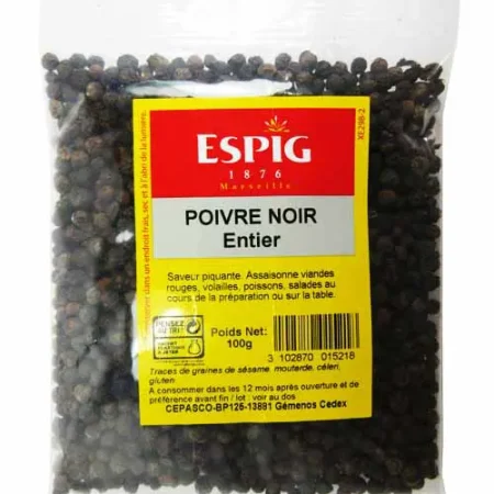 POIVRE NOIR ENTIER 100G