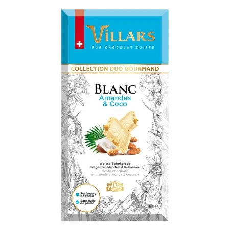 CHOCOLAT BLANC AMANDES ET COCO 180G
