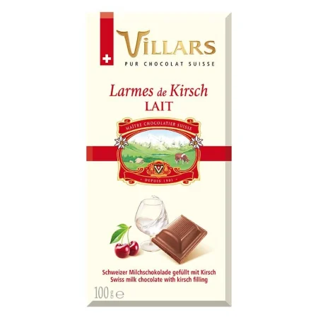 CHOCOLAT AU LAIT ET KIRSH FRUITÉ DE SUISSE 100G