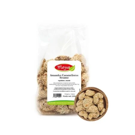 AMANDES CARAMÉLISÉES SÉSAME 225G
