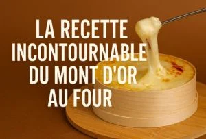 Pic à fondue dans un Mont d'or passé au four sur un fond marron