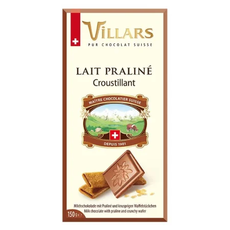 CHOCOLAT LAIT PRALINÉ CROUSTILLANT 150G