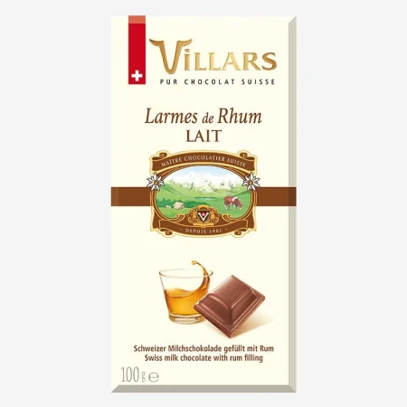 CHOCOLAT AU LAIT LARMES DE RHUM 100G