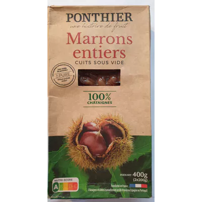 MARRONS CUITS S/VIDE 400 G PONTHIER