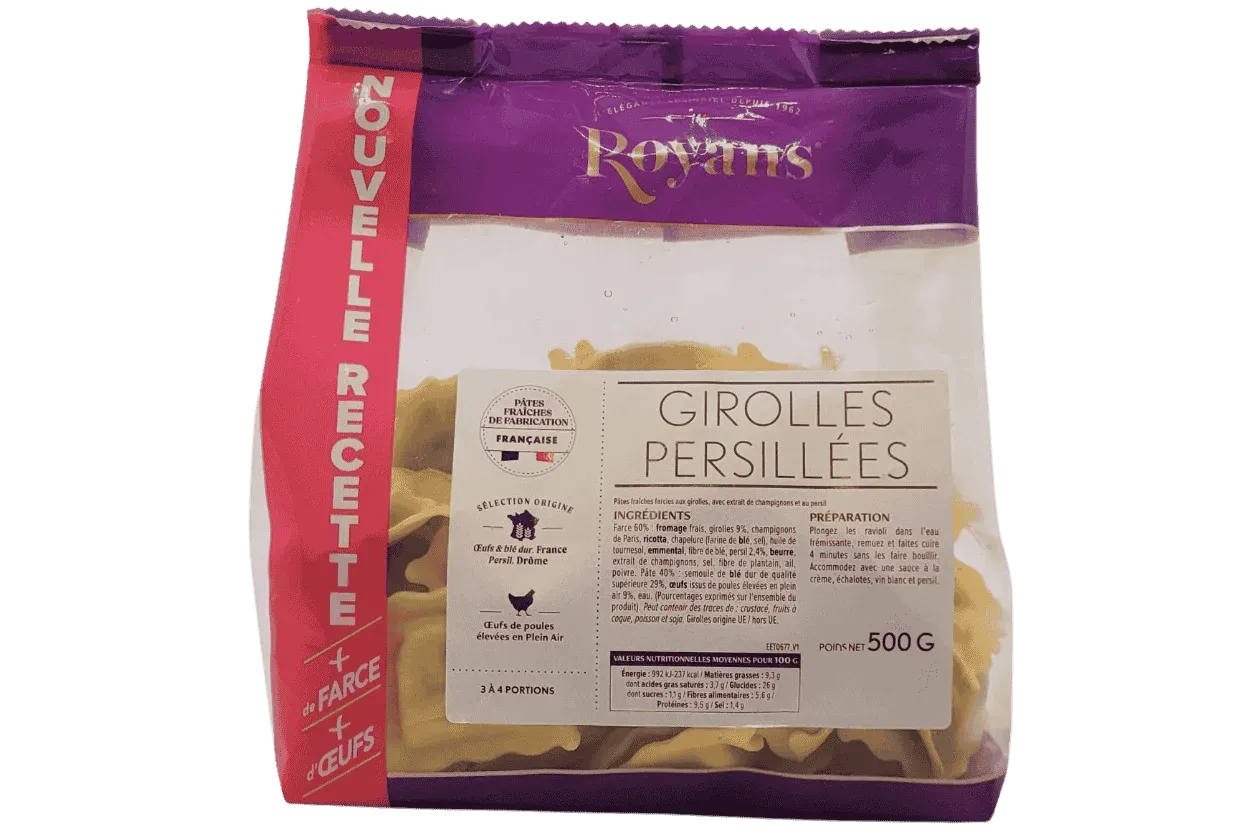 RAVIOLI GIROLLES PERSILLEES 500GR