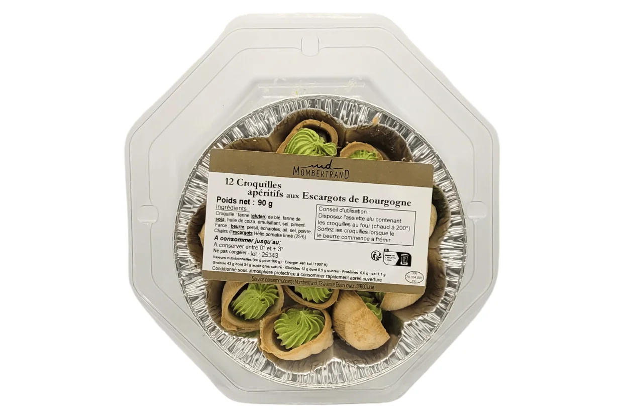 ASSIETTE FEUILLETES ESCARGOTS X12