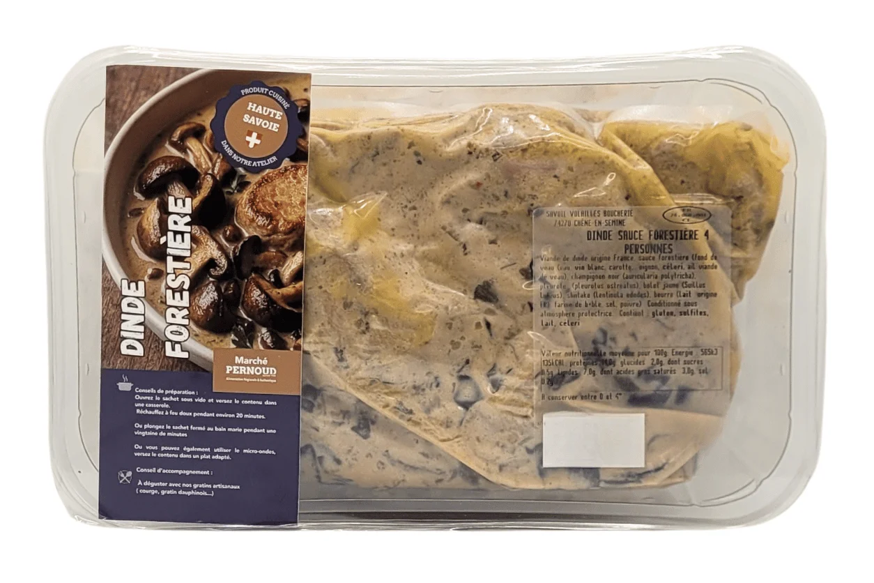 DINDE SAUCE FORESTIÈRE 4 PERSONNES
