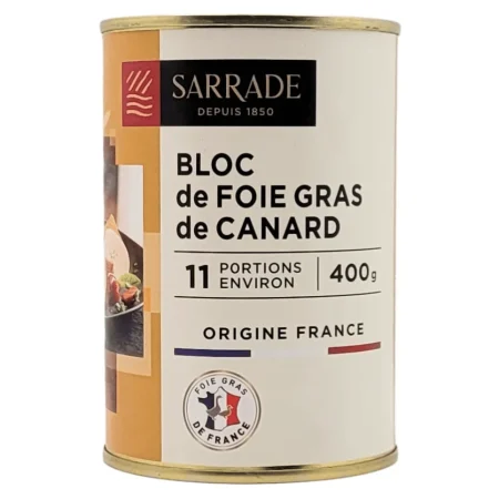 BLOC FOIE GRAS CANARD 400GR IGP SAR
