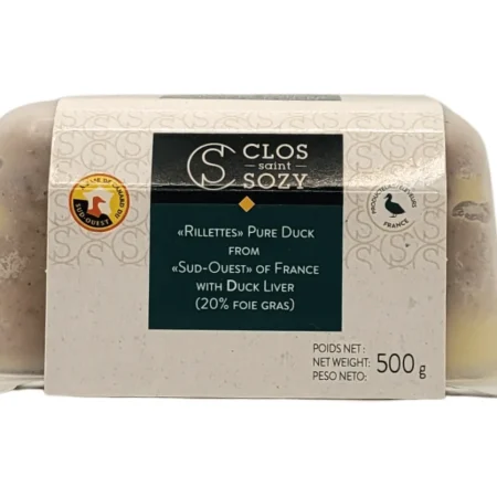 RILLETTES DE CANARD AU FOIE DE CANARD MI-CUIT 500G