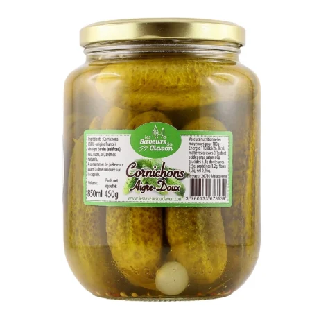 CORNICHONS AIGRES DOUX 850ML