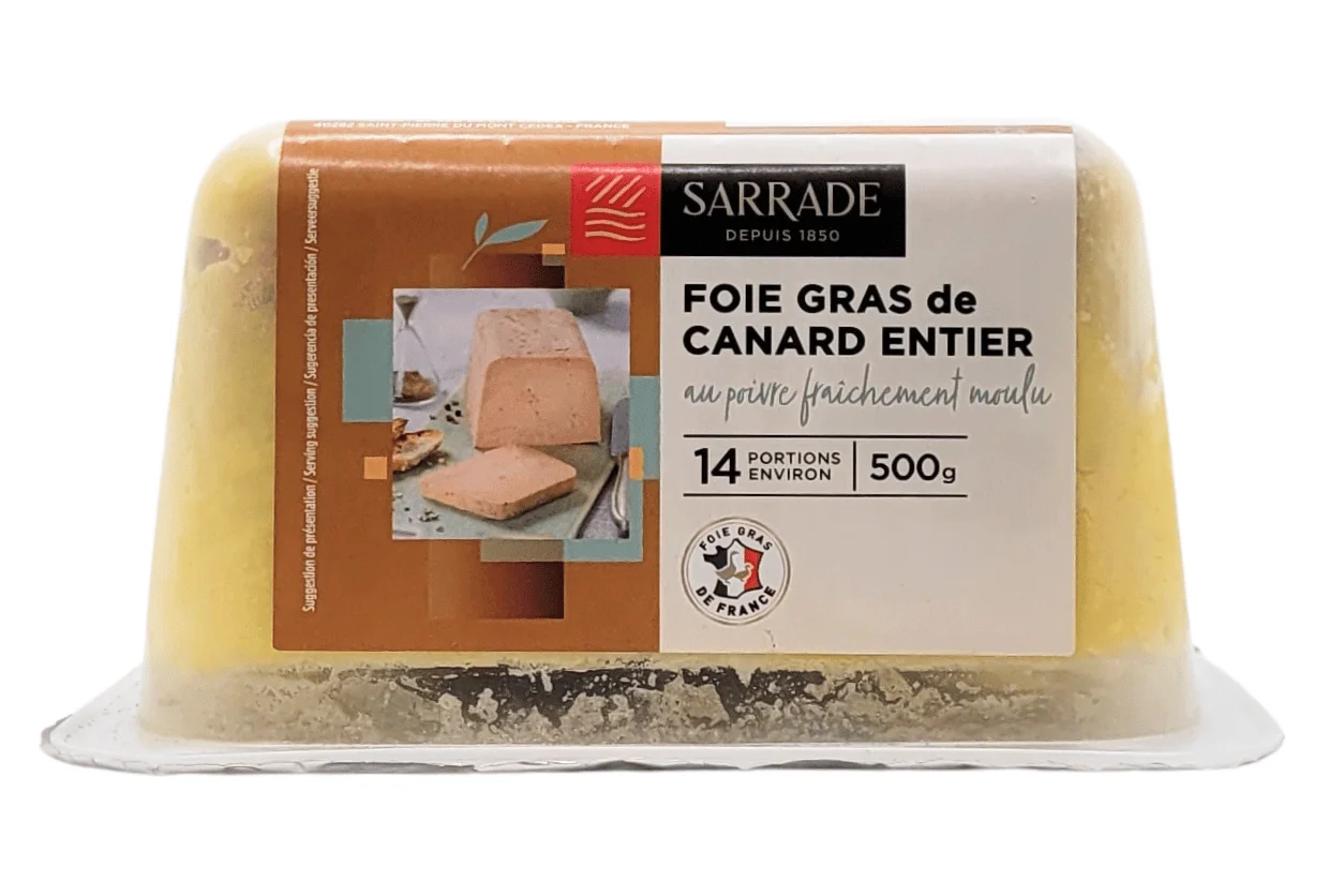 FOIE GRAS DE CANARD ENTIER AU POIVRE 500G