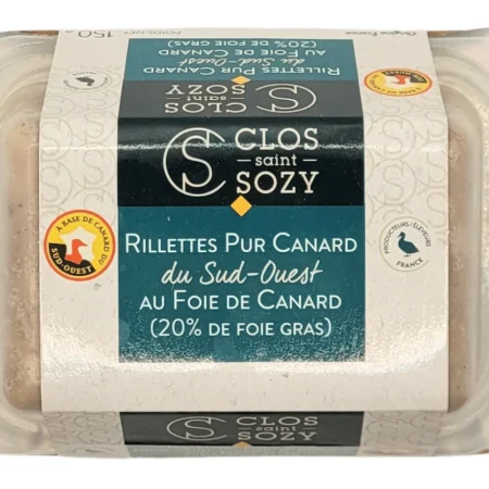 RILLETTES DE CANARD AU FOIE DE CANARD MI-CUIT 150G