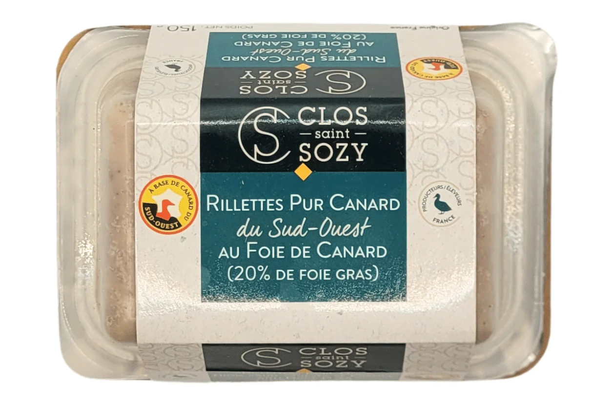 RILLETTES DE CANARD AU FOIE DE CANARD MI-CUIT 150G