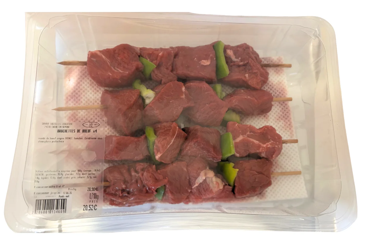 BROCHETTES DE BOEUF x4