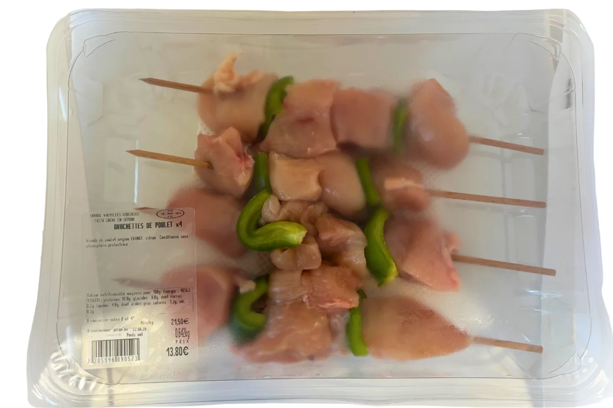 BROCHETTES DE POULET x4