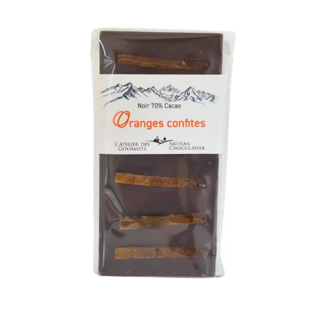 CHOCOLAT NOIR ORANGE CONFITE 110G