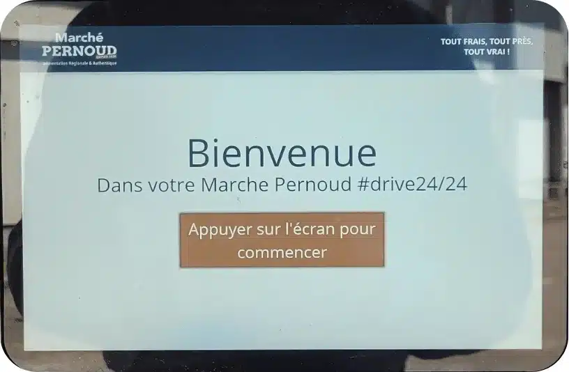 Ecran de Click & Collect Marché Pernoud pour entrer son numéro de commande