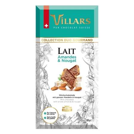 CHOCOLAT LAIT/AMANDES ET NOUGAT 180G
