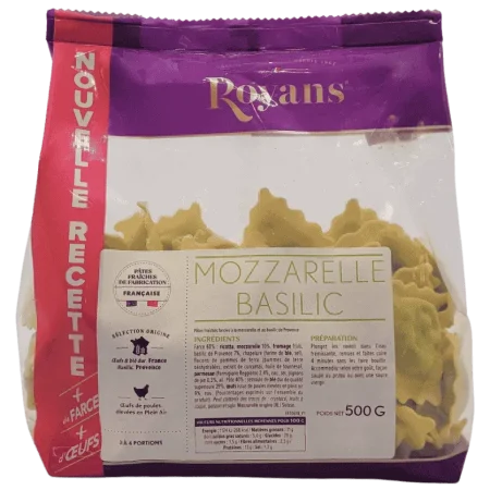 RAVIOLI MOZZARELLA/BASILIC 500GR