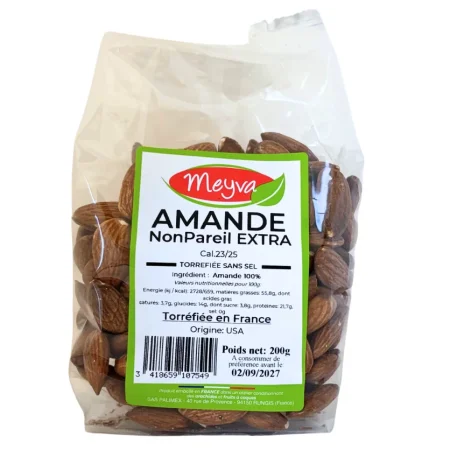 AMANDES TORREFIEES SANS SEL 200GR