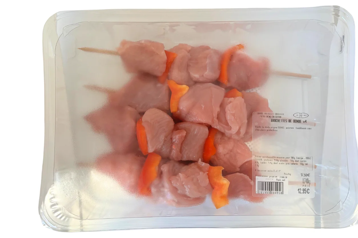 BROCHETTES DE DINDE x4