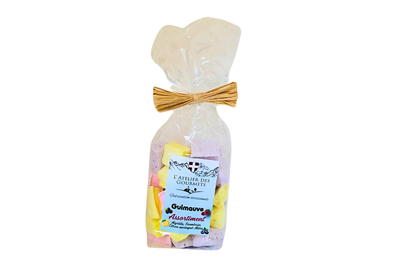 GUIMAUVES ASSORTIES : CITRON MYRTILLE FRAMBOISE 140G